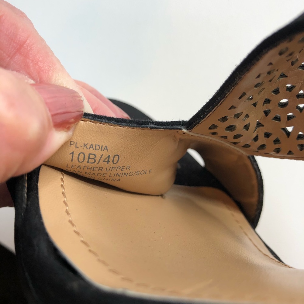 Bcbgeneration Black Leather Open Toe Stilettos - image 7